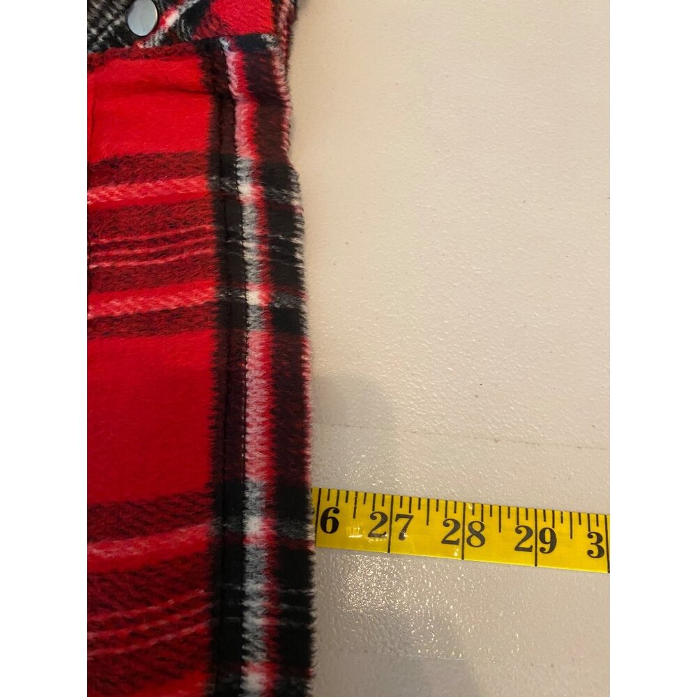 CJ Banks Red & Black Plaid Sherpa Collar Jacket 2X - Picture 7 of 10